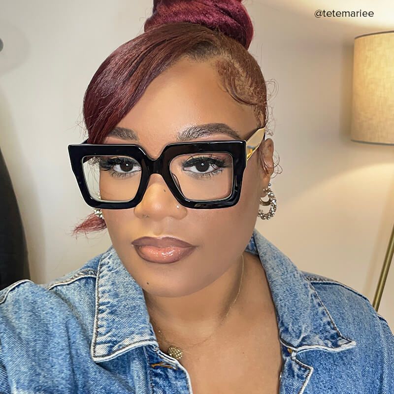 Brandon Square Black Frames and Prescription Glasses6