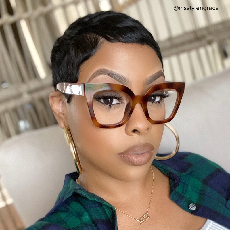 Malcolm Square Burnt Umber Frame Glasses | Zeelool12