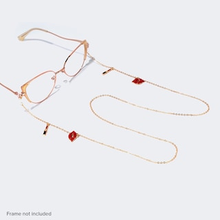 Stylish Red-Lips Lipstick Gold Chain0