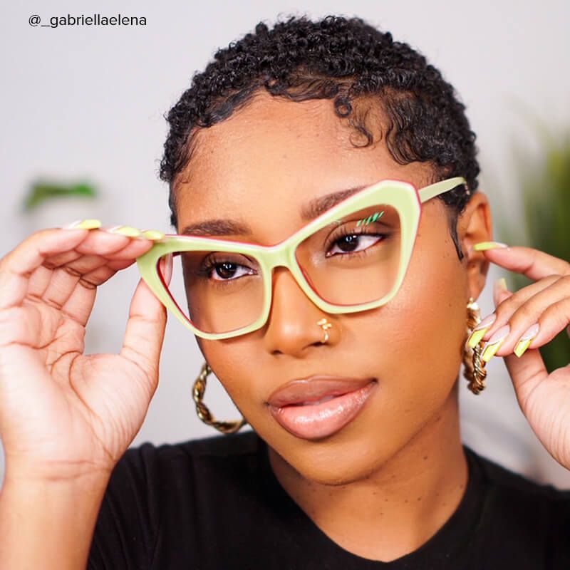 Benita Cateye Green Glasses | Zeelool Glasses4