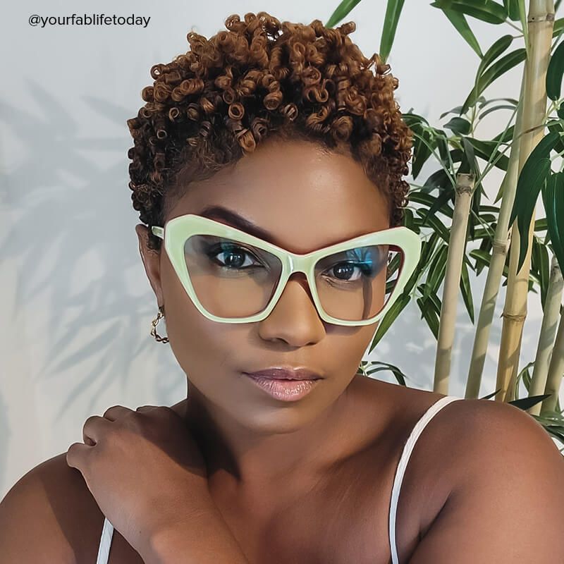ハイネッタヘネシータイプ Benita Cateye Green Glasses | Zeelool Glasses