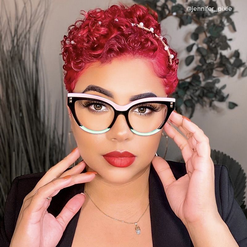 Cascata Cateye Frame Glasses with Black and Pink Color5