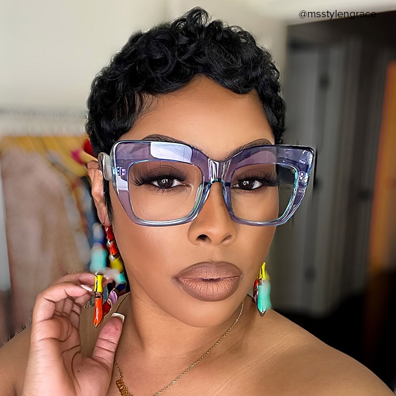 Charmaine Cat Eye Light-Purple Glasses | Zeelool Glasses6