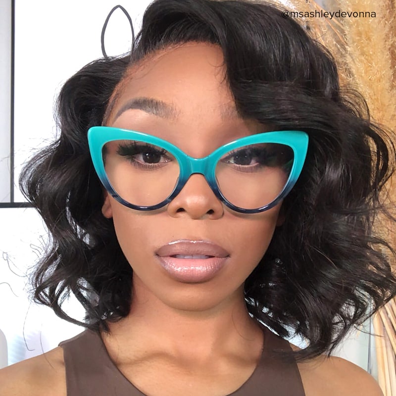 Claudette Cat Eye Blue-Green Glasses