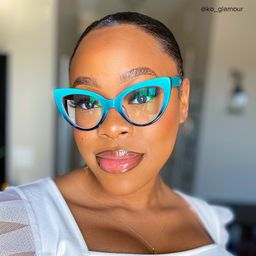 Claudette Cat Eye Blue-Green Glasses6