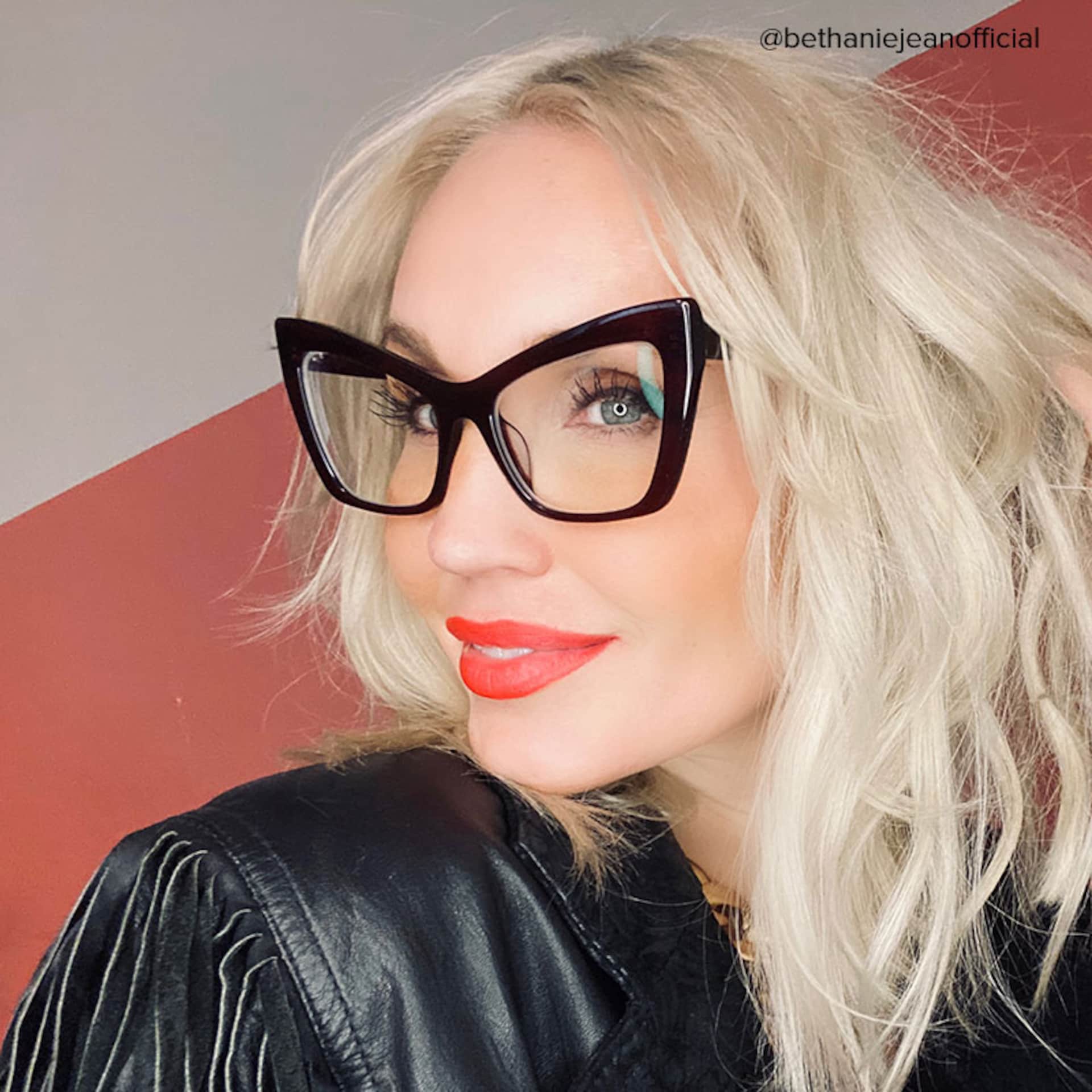 Driscoll Cateye Dark-Red Glasses | Zeelool Glasses6