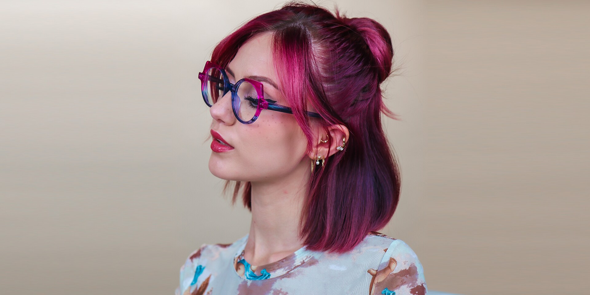 Gilbert Cateye Gray Glasses | Zeelool Glasses1