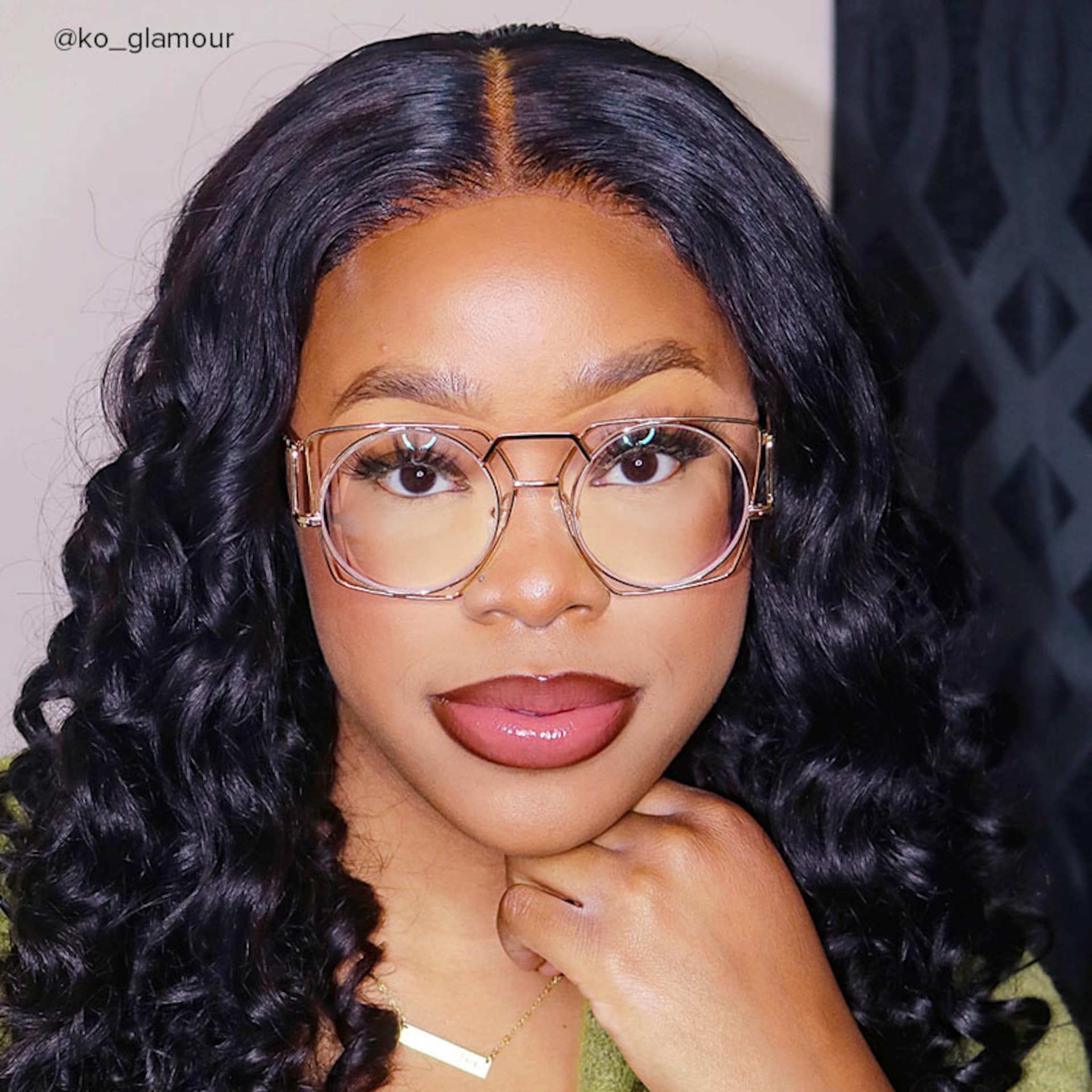 Ybarra Geometric Gold Glasses | Zeelool Glasses6