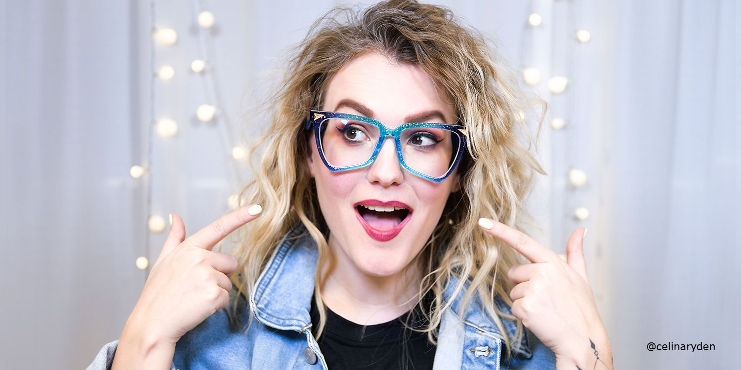 Cicely Geometrical Blue Eyeglasses | Zeelool Glasses1