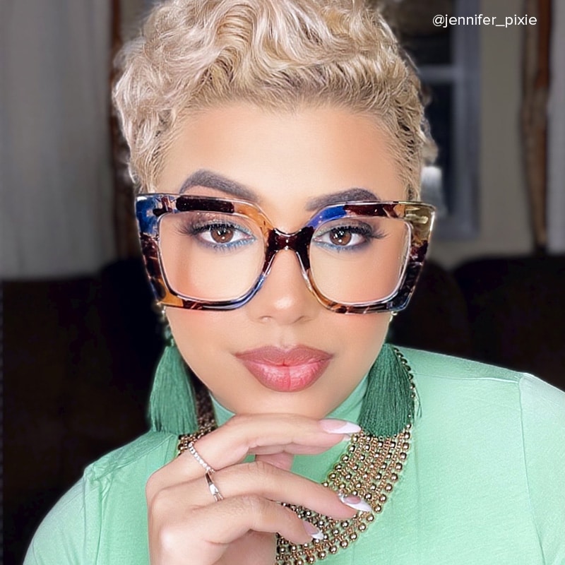 Qatar Square Blue/Black Glasses