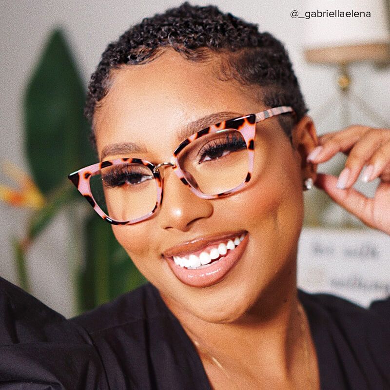 Chandrikar Cat Eye Pink-Floral Frame Glasses | Zeelool9