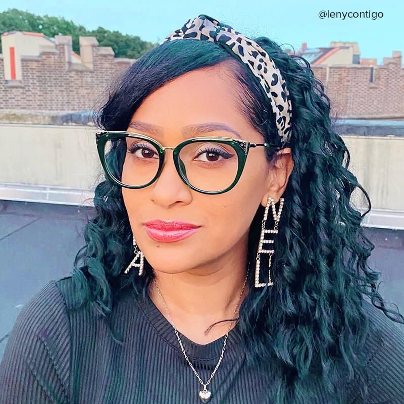 Dalton Cat Eye Dark Green Frame Glasses | Zeelool11