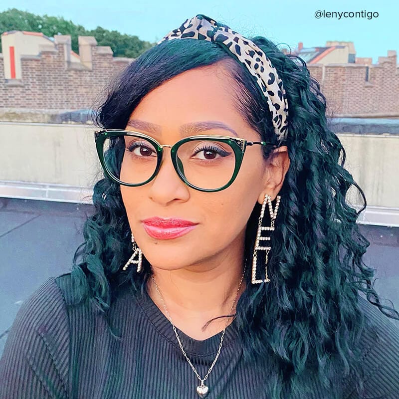 Dalton Cat Eye Dark Green Frame Glasses | Zeelool11