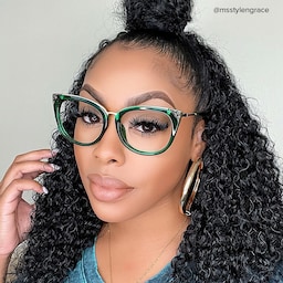 Dalton Cat Eye Dark Green Glasses9