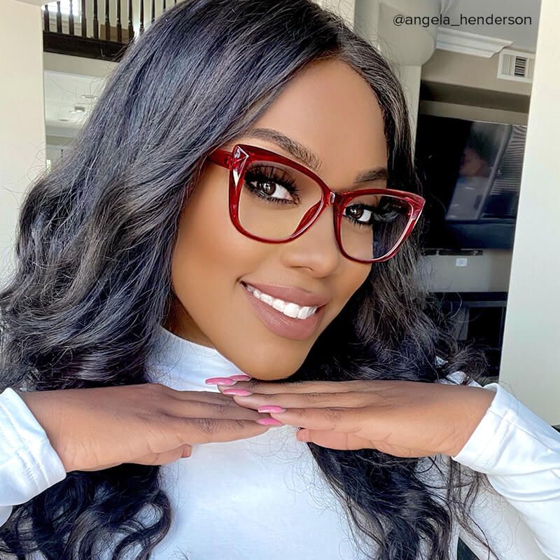 Farris Red Cat eye Frame Glasses for Women | Zeelool7