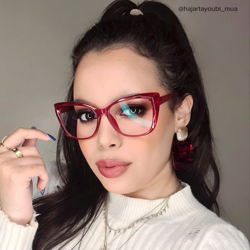 Farris Red Cat eye Frame Glasses for Women | Zeelool10