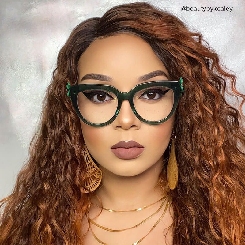 Miguel Cateye Dark-Green Eyeglasses for Women6