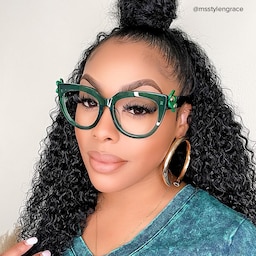 Miguel Cateye Dark-Green Glasses6