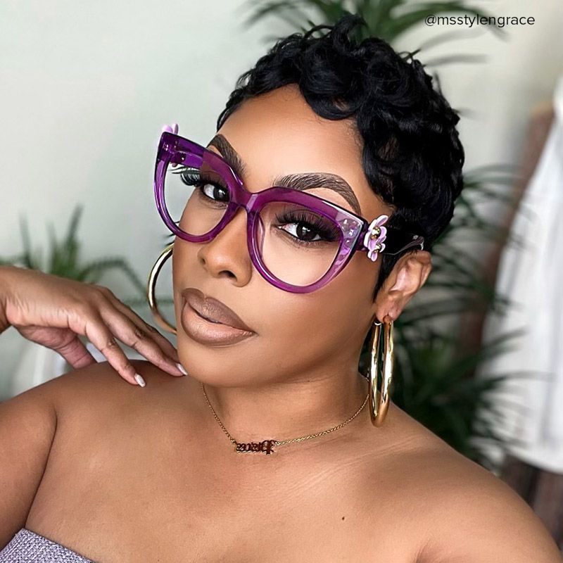 Miguel Cateye Purple Glasses | ZEELOOL Canada4