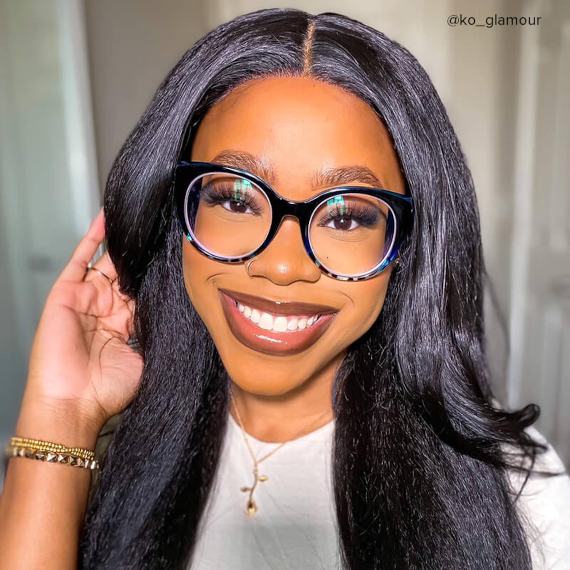 Migdalia Cateye Dark-Blue Glasses | ZEELOOL Canada5