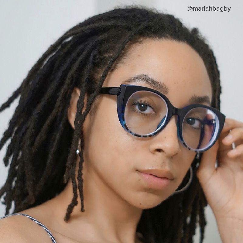 Migdalia Cateye Dark-Blue Glasses | Zeelool Glasses4