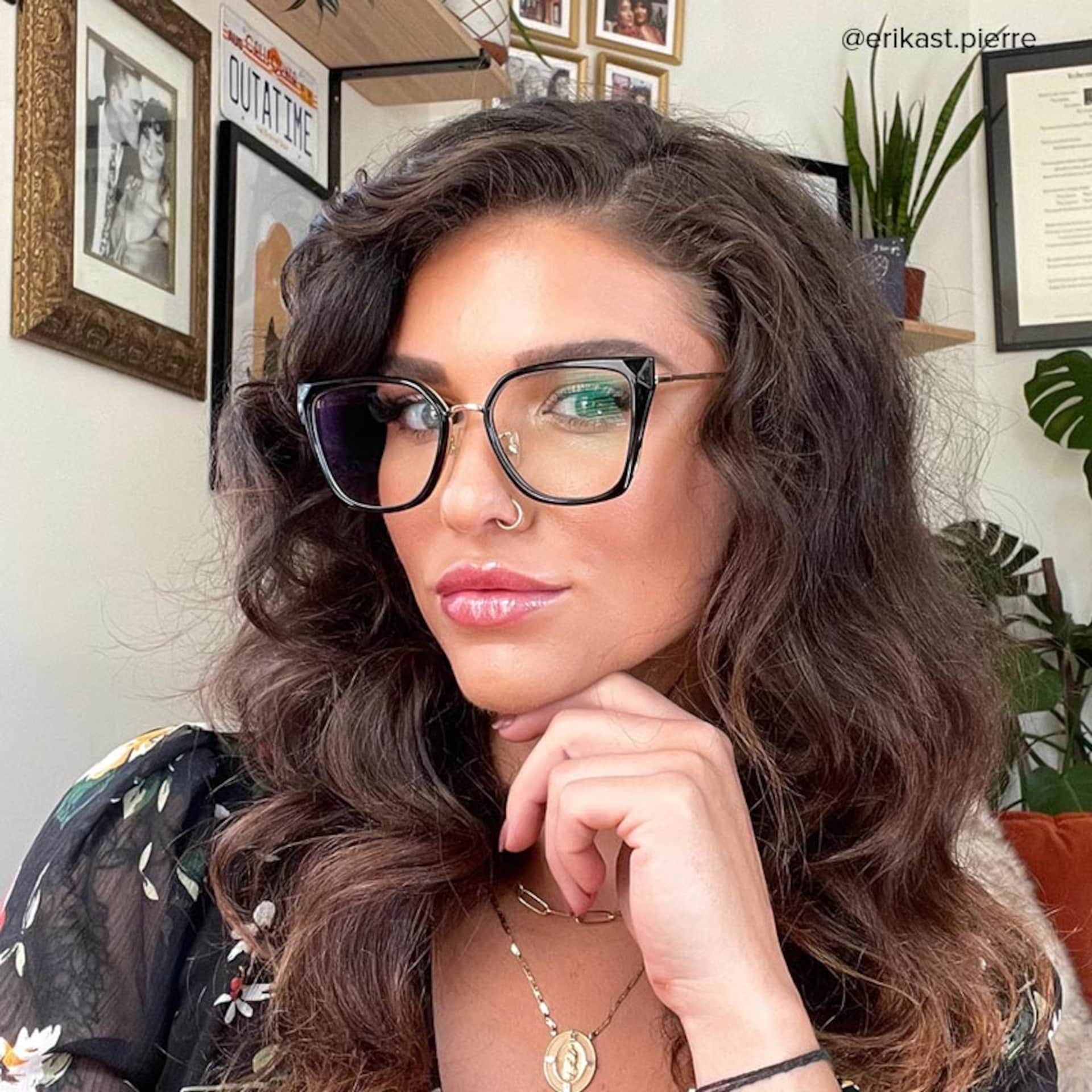 Martine Square Black Eyeglasses and Glasses Frames6