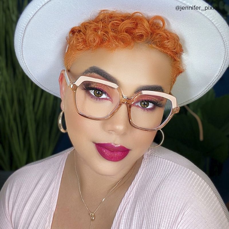 Norah Geometric Champagne EyeGlasses and Glasses Frames10