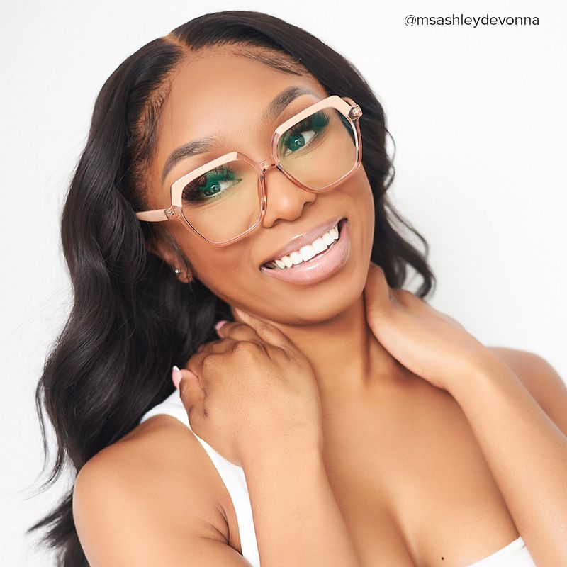 Norah Geometric Champagne EyeGlasses and Glasses Frames8