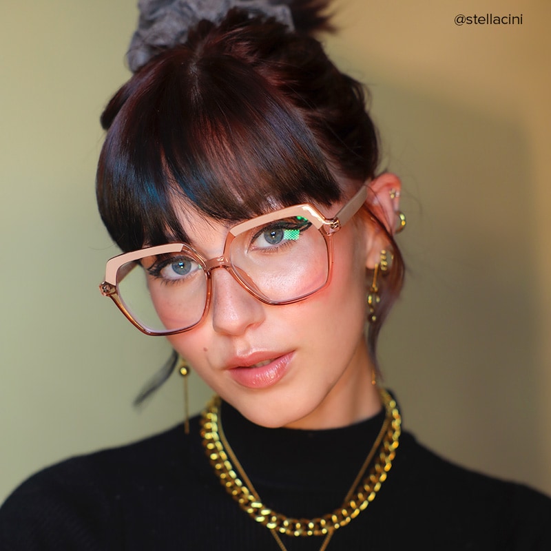 Norah Geometric Champagne EyeGlasses and Glasses Frames6