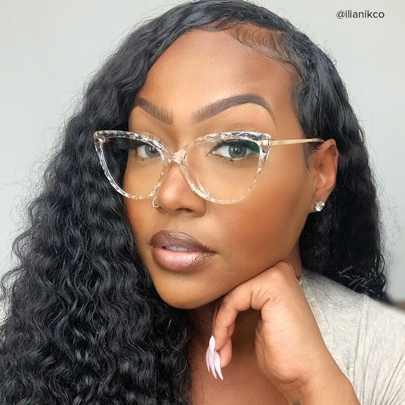 Lucas Cat Eye Glasses with Crystal Frames | Zeelool4