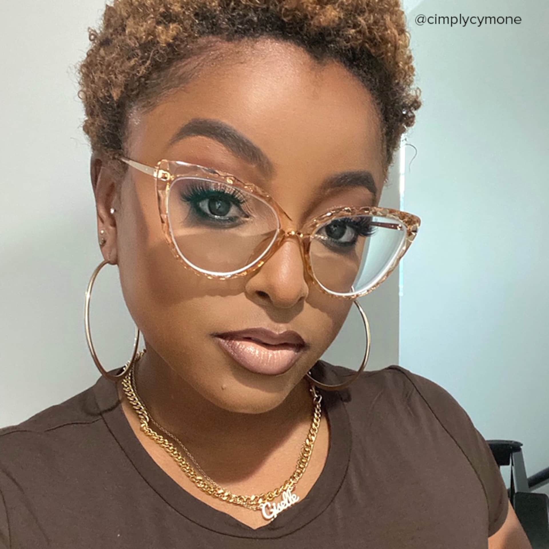 Lucas Cateye Champagne Eyeglasses and Translucent Frame5