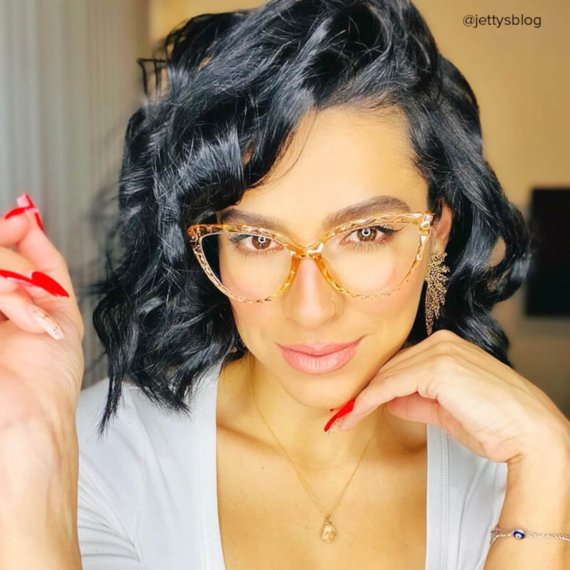 Lucas Cateye Champagne Eyeglasses and Translucent Frame6