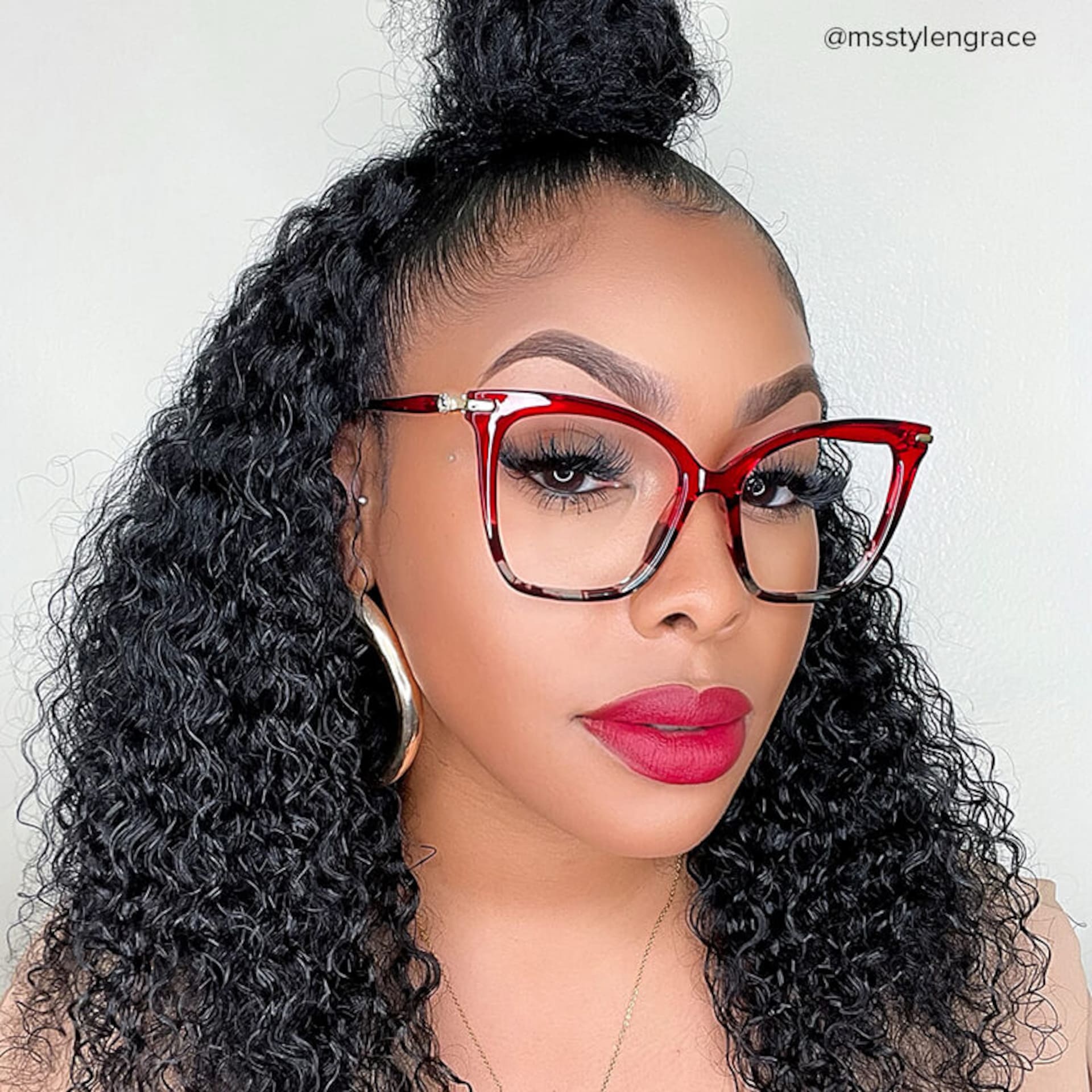 Lamar Butterfly Red Eyeglasses and Two-Tone Frames10