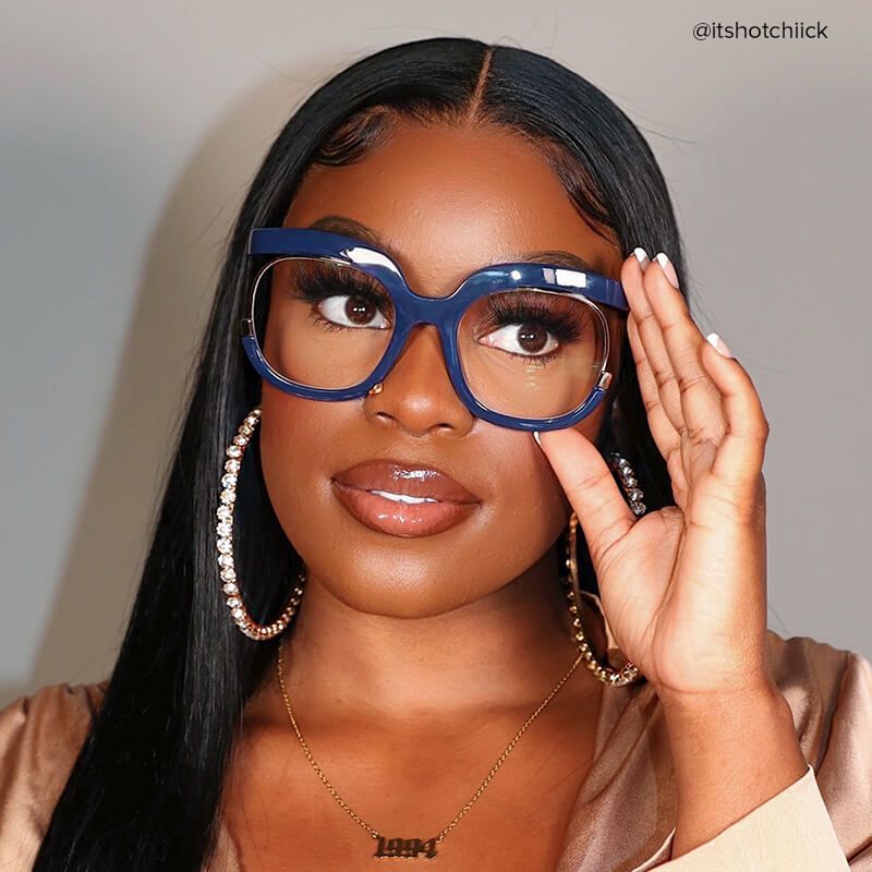 Darice Round Dark-Blue Eyeglasses | Zeelool Optical8