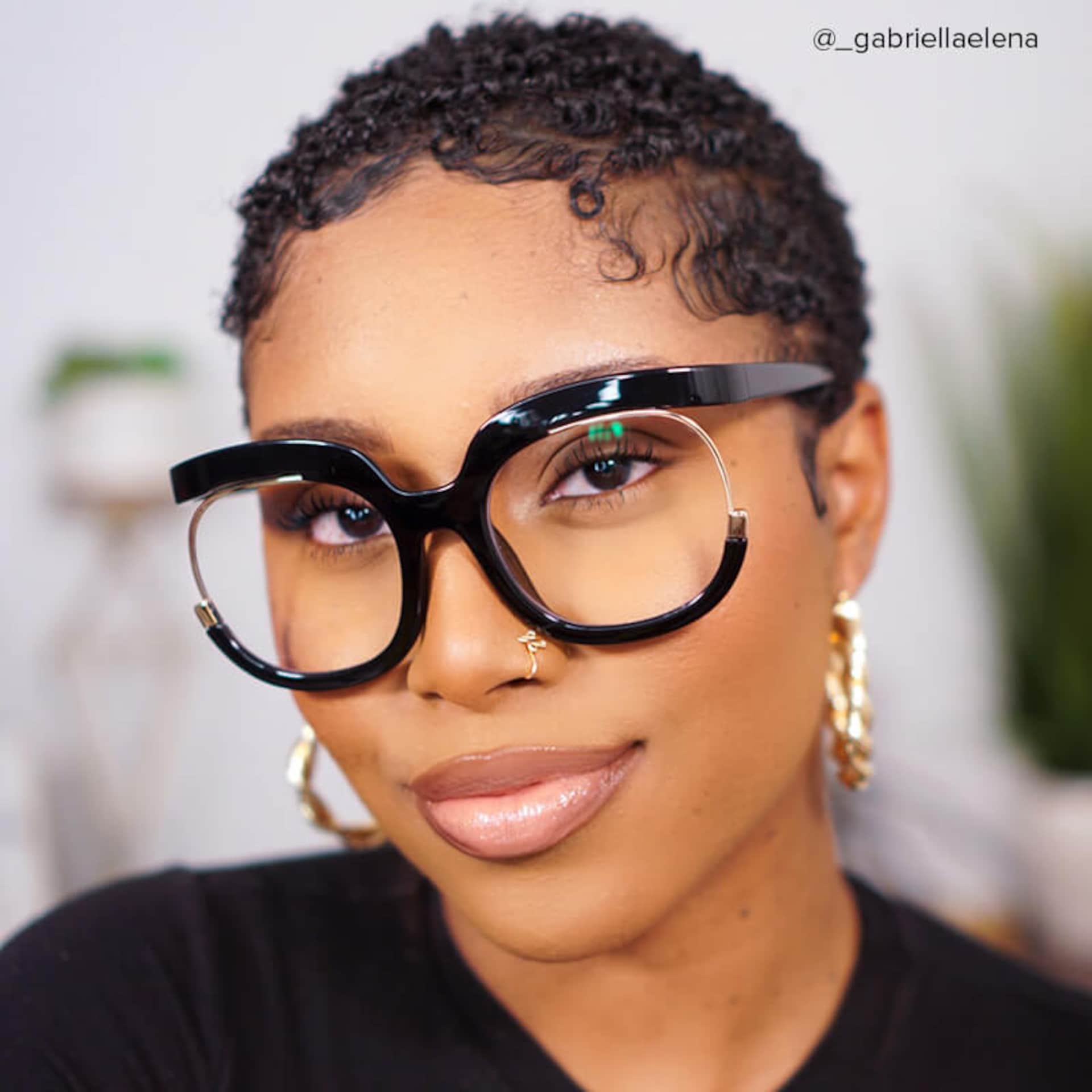 Darice Thick Round Black Frame Glasses | Zeelool4