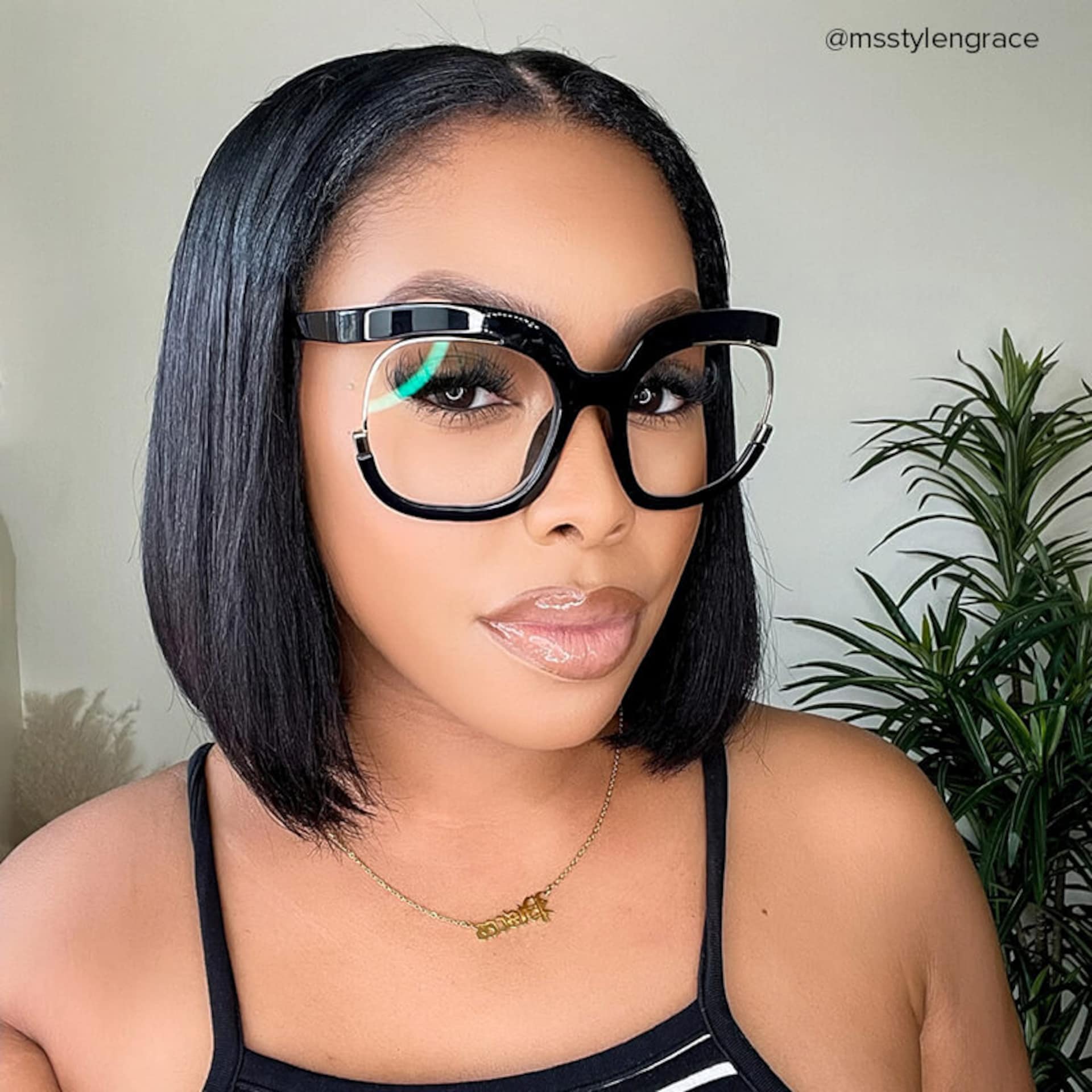 Darice Thick Round Black Frame Glasses | Zeelool7