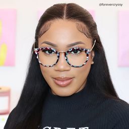 Quentina Round Blue Glasses9