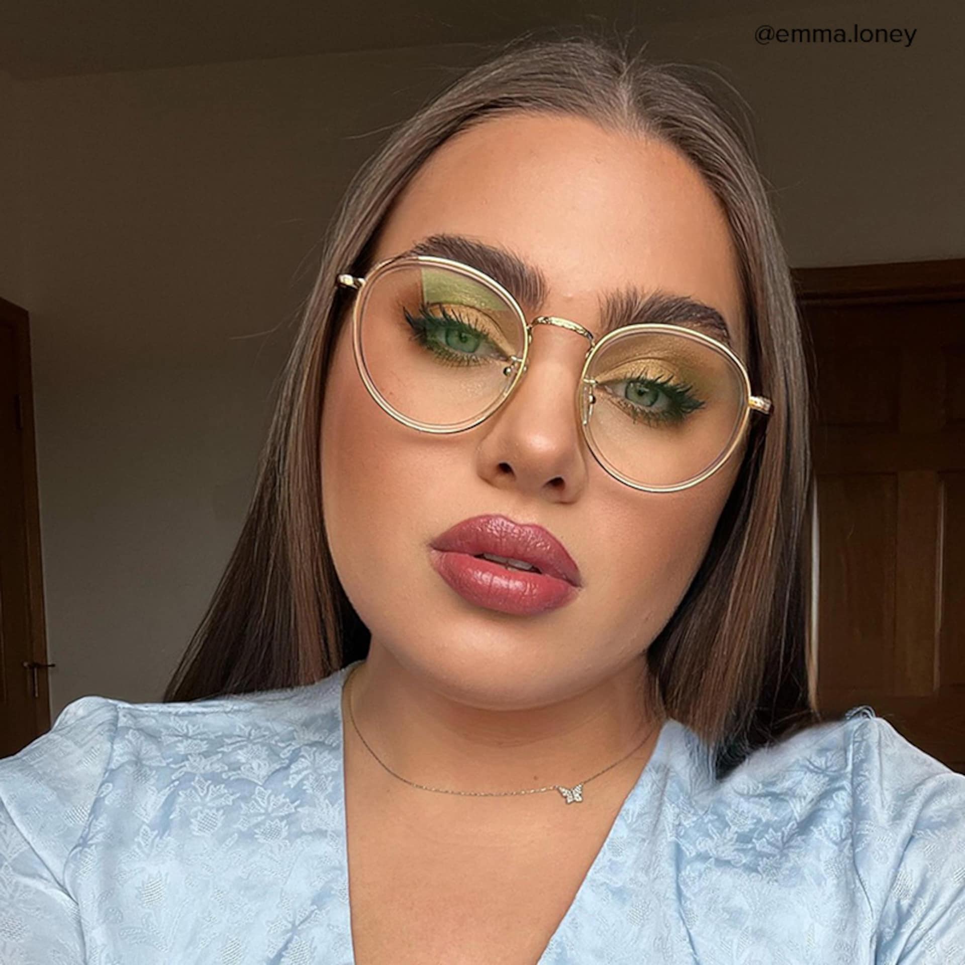 Yahya Round Gold-Crystal Glasses | Zeelool Glasses5