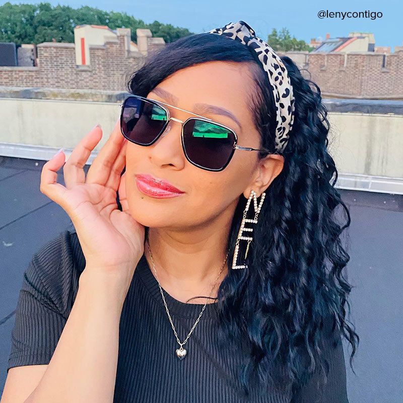 Nayeli Aviator Black-Silver Glasses