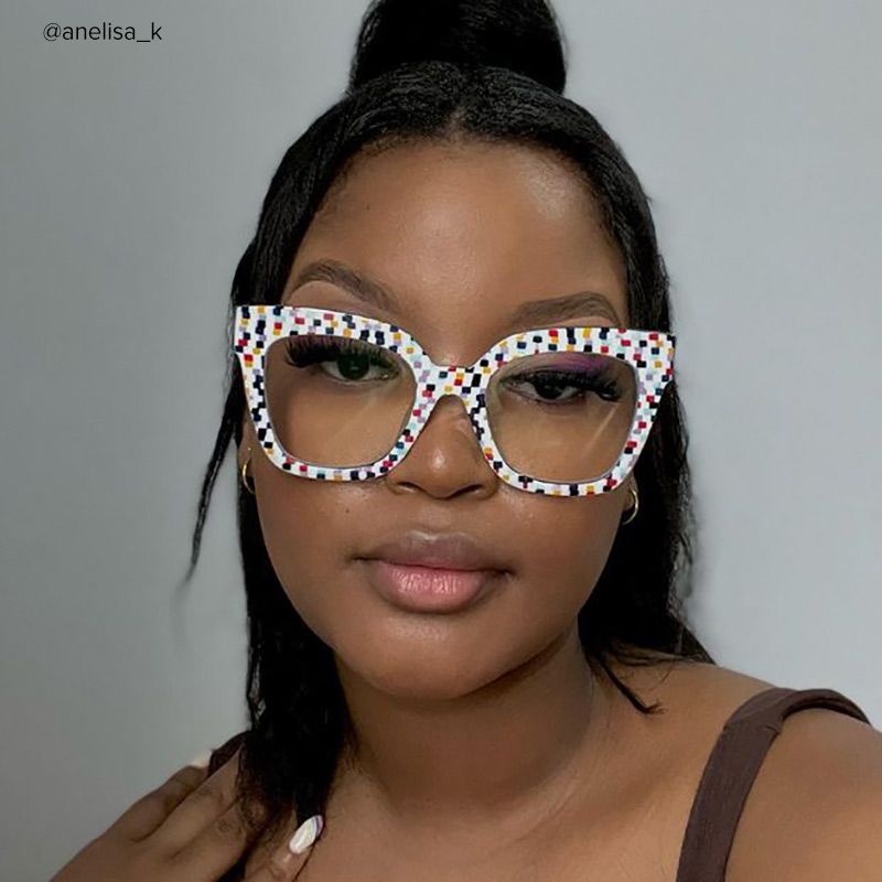 Malcolm Square Colorful-Point Frame Glasses | Zeelool5