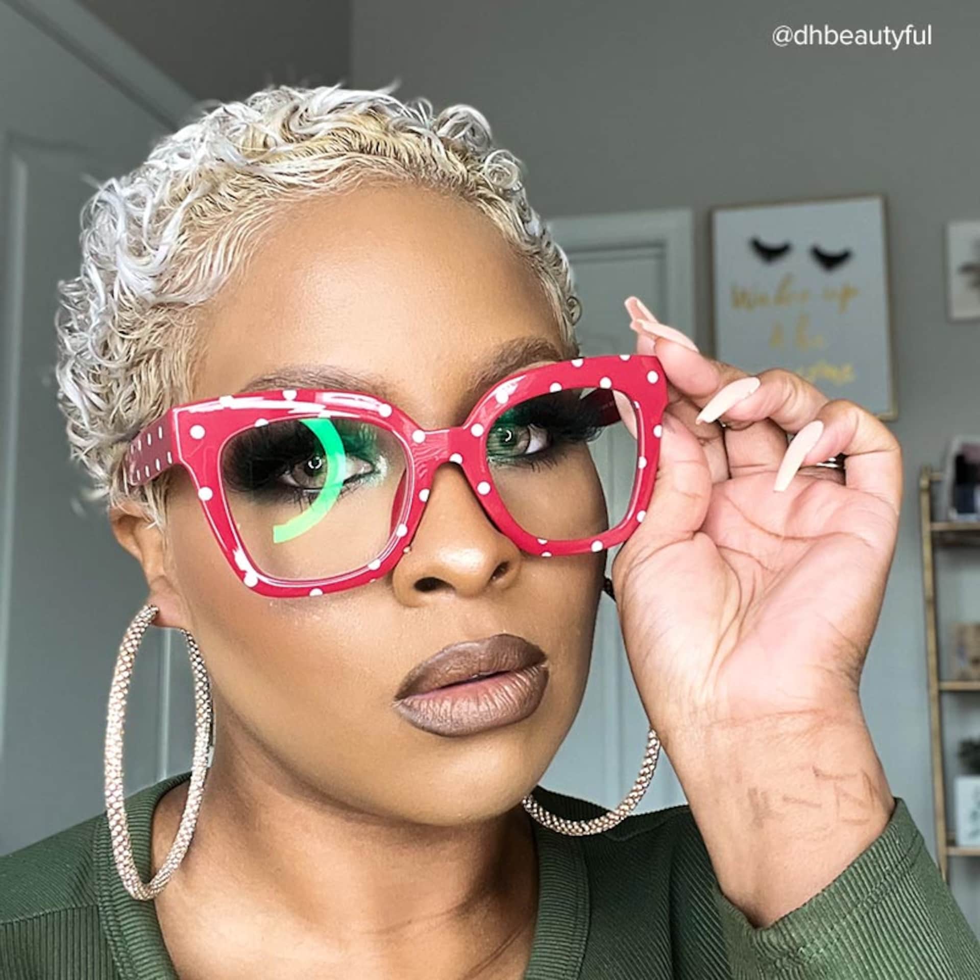 Malcolm Square Red Polka Dot Frame Gglasses | Zeelool7