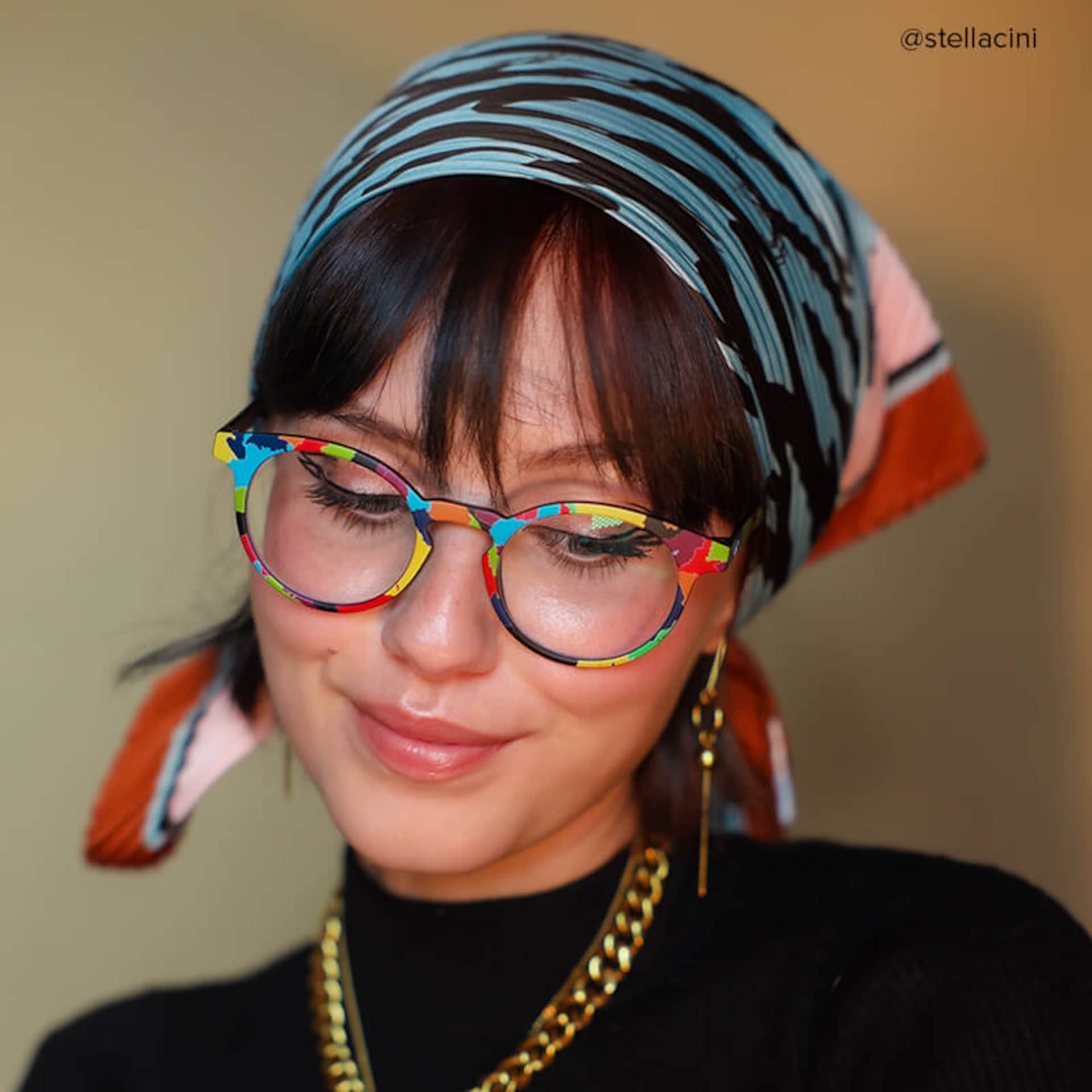 Street-Artist Round Colorful Funky Frame Glasses | Zeelool5