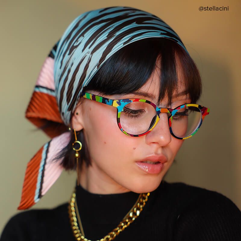 Street-Artist Round Colorful Funky Frame Glasses | Zeelool6