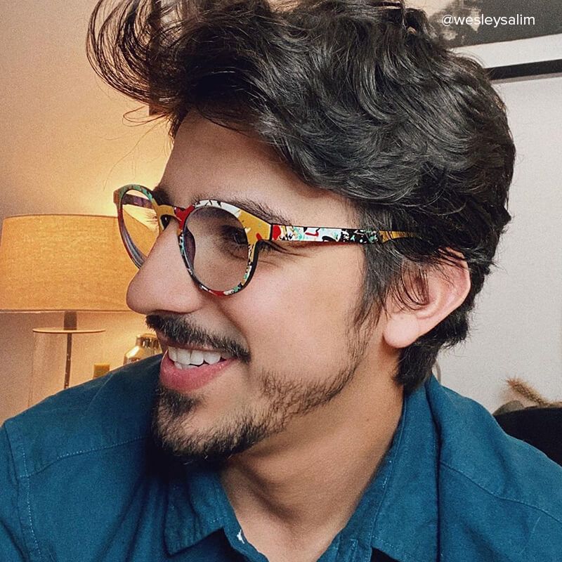 Street-Artist Round Colorful Frame Glasses | Zeelool8