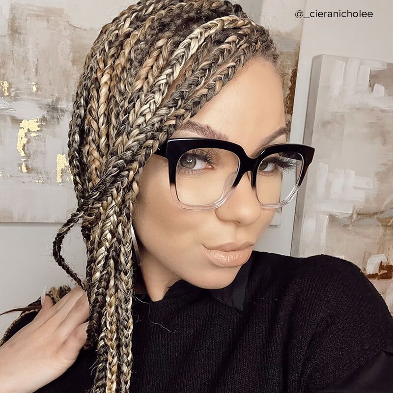 Xion Square Black to Clear Gradient Glasses