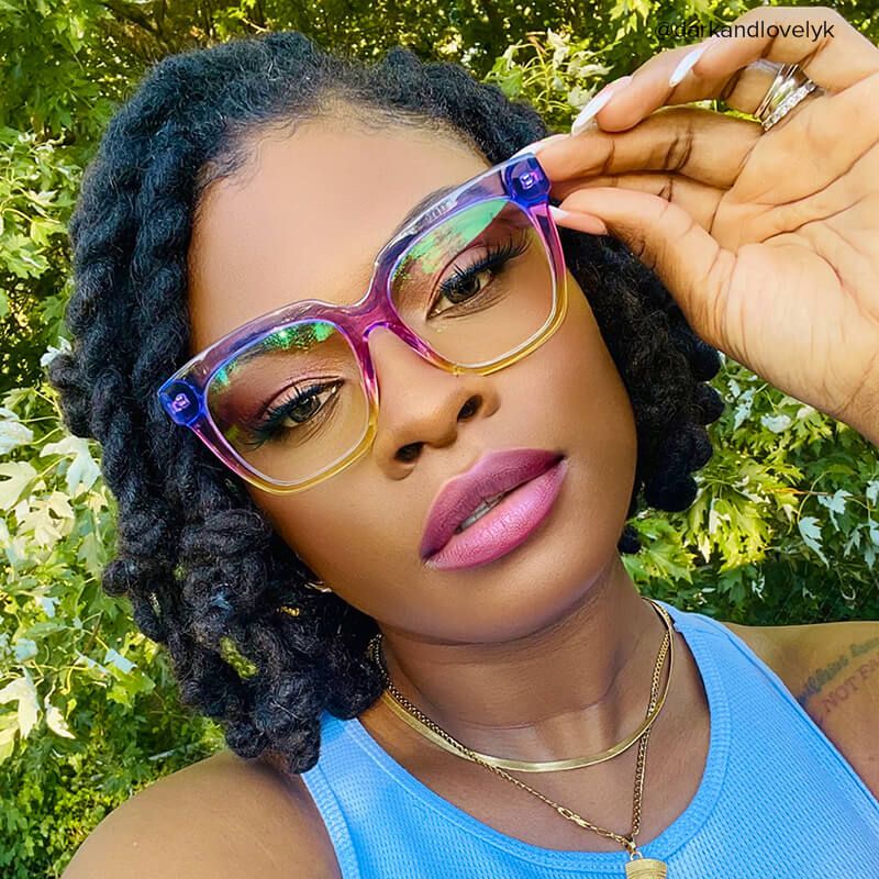 Xion Square Pink-Yellow Eyeglasses & Bright Frames5