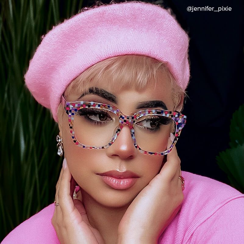 Xion Square Colorful-Point Glasses