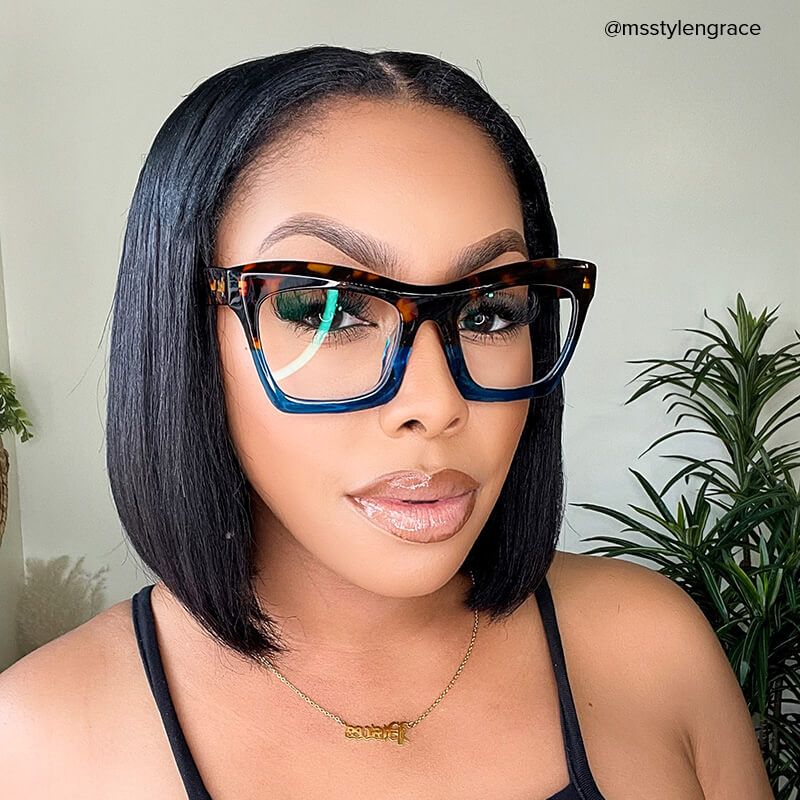 Benitez Square Blue-Tortoise Frame Glasses | Zeelool8