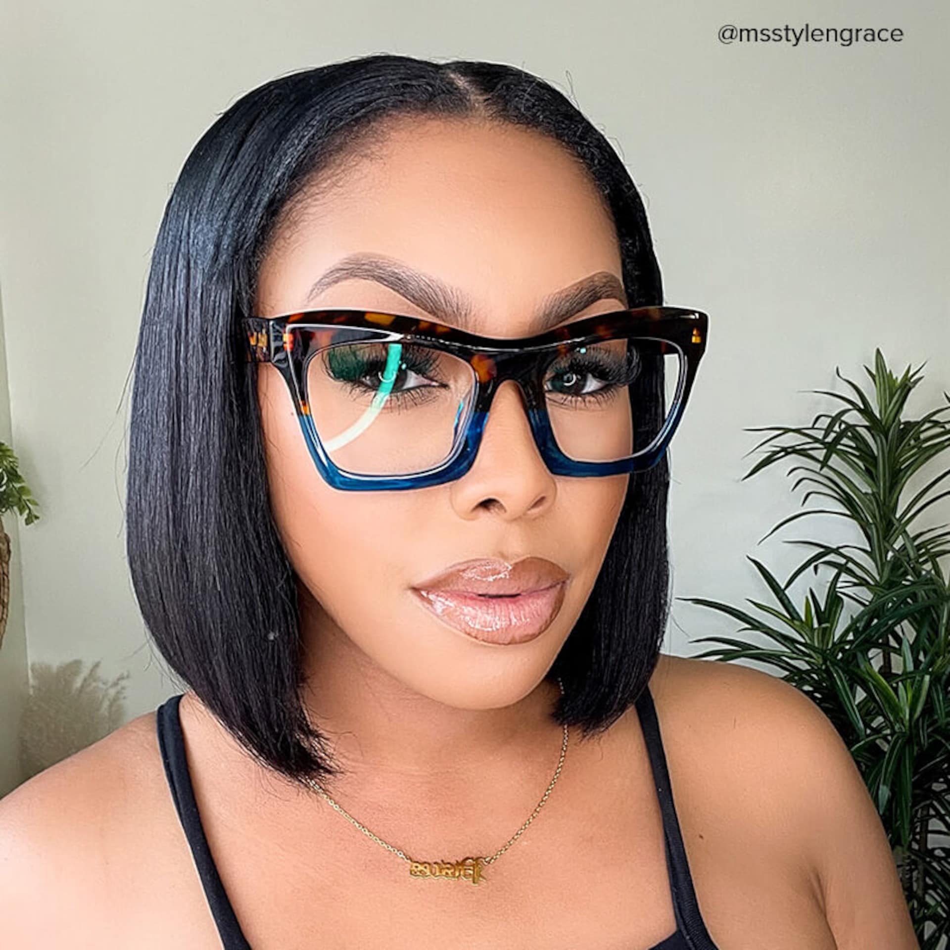 Benitez Square Blue-Tortoise Frame Glasses | Zeelool7