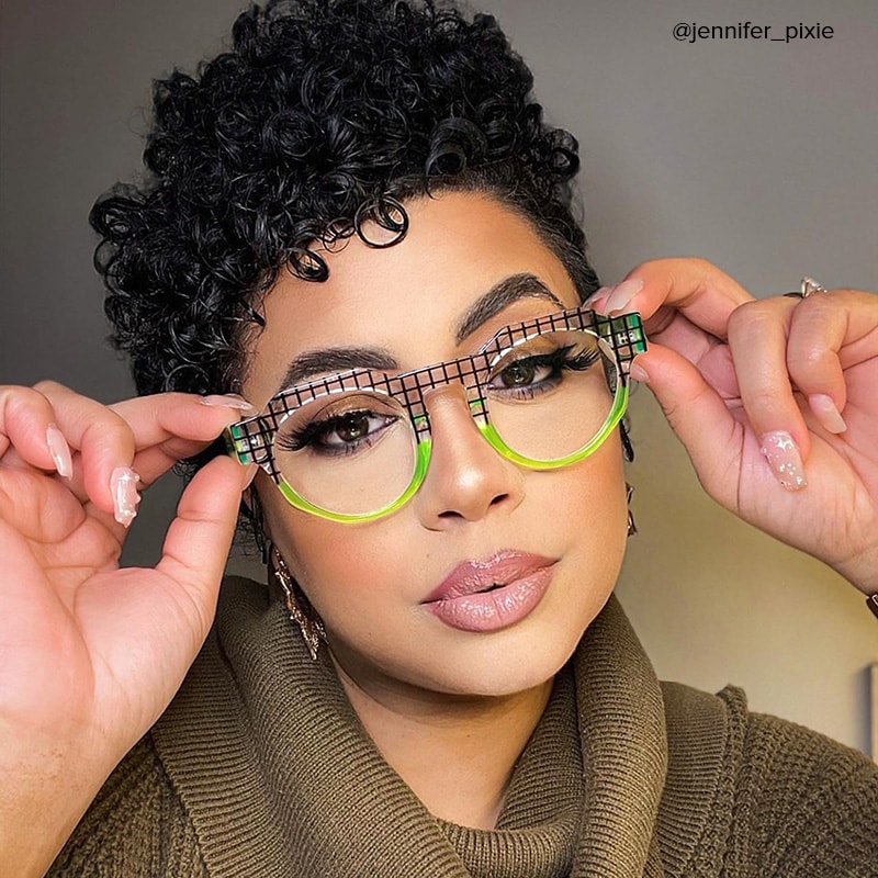 Karla Geometric Green Glasses | Zeelool Glasses6